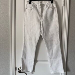 Frame Denim Women's Straight Leg White Jeans